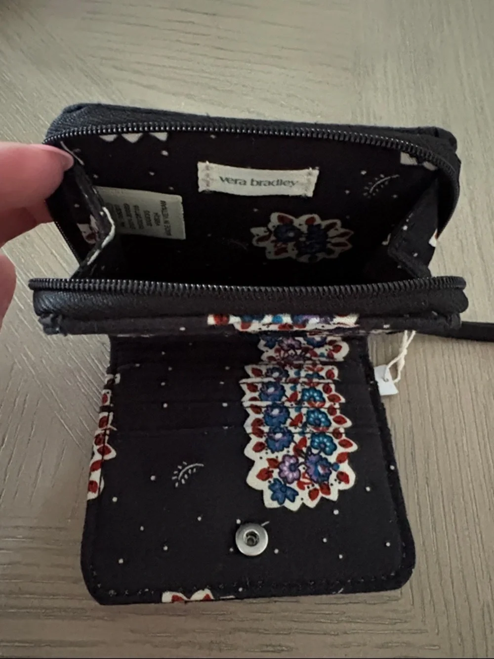 Vera Bradley Small Zip-Around Wallet | Moonless Night - Picture 5 of 6